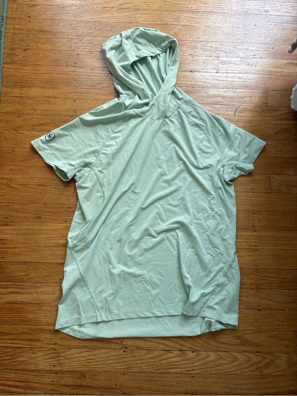 Light Green Hooded Short-Sleeve Women's Top